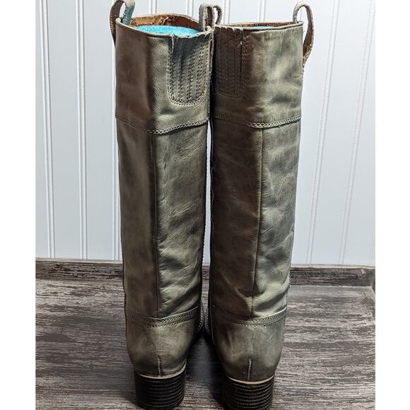 Lucky Brand Hibiscus Destressed Tall Riding Leather Boots  Size 6M - Picture 4 of 8